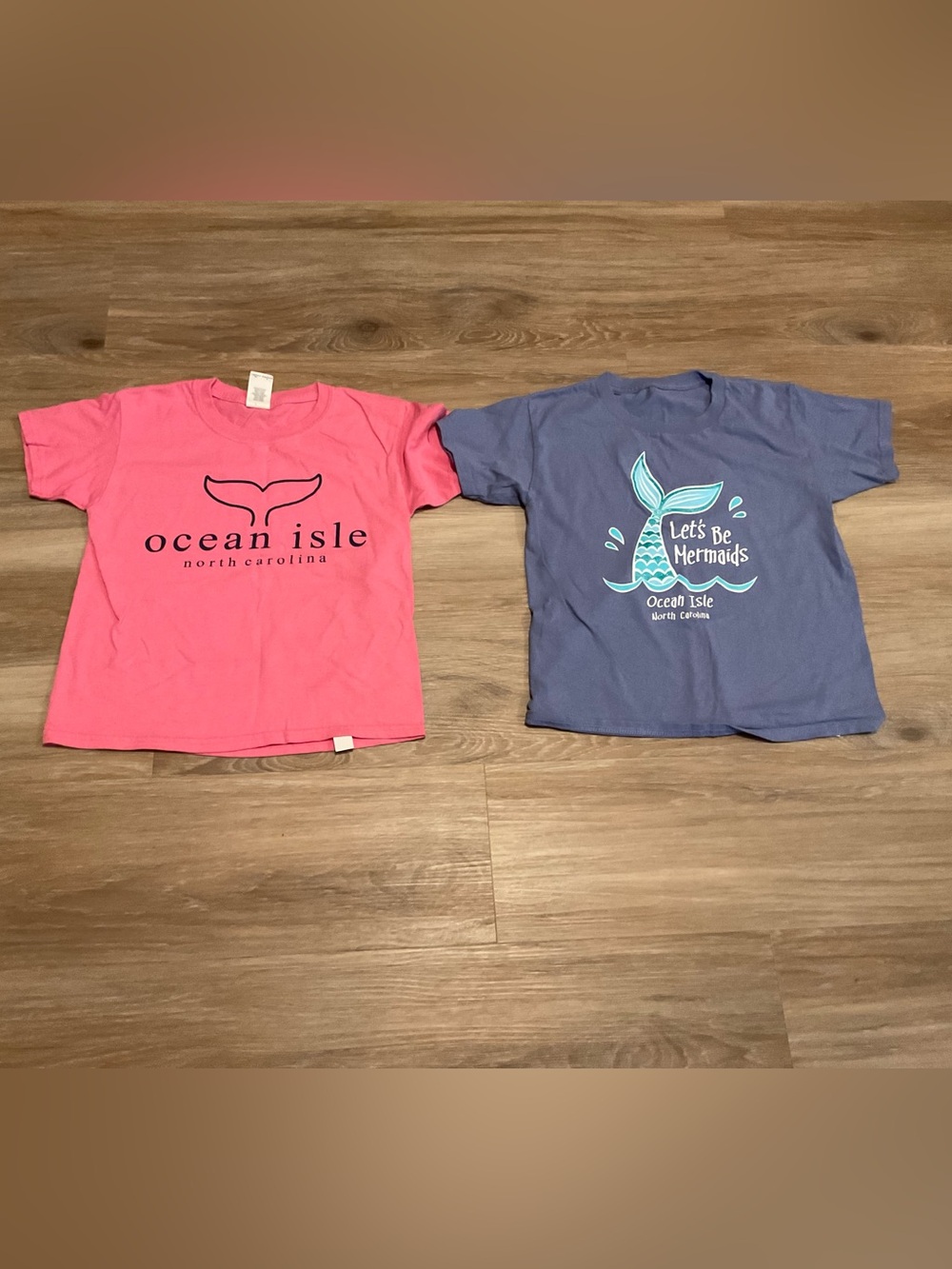 Kids Short-Sleeve Tee Duo in Pink and Blue - Ocean Isle Beach Prints